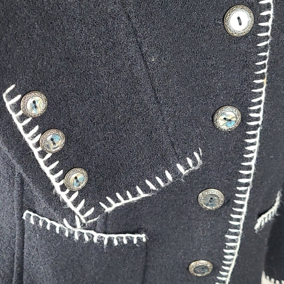 CONTEMPORAINE Petite Blazer Jacket Black White Wool Size Medium - Picture 6 of 8